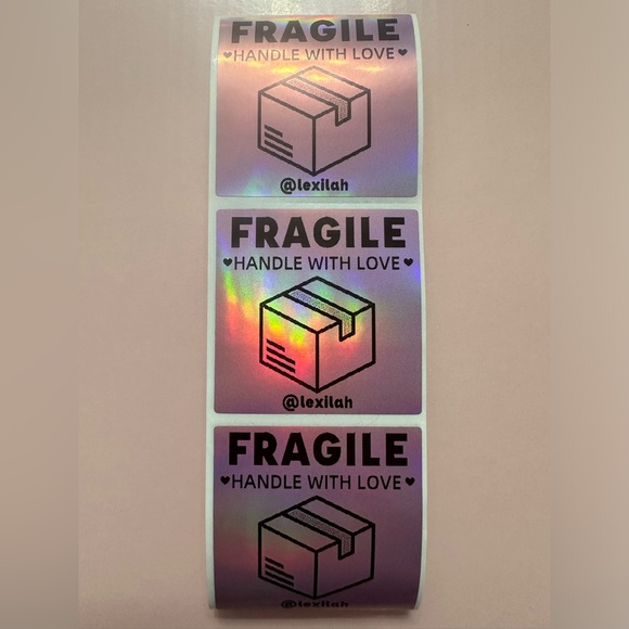 50 ct. Custom 2β Square Thank You, QR Code, FRAGILE Stickers OR LOGO - Picture 15 of 16